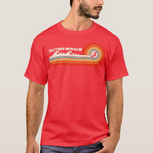 Outer Banks Retro Surfer Surfing Beach Ocean T-Shirt