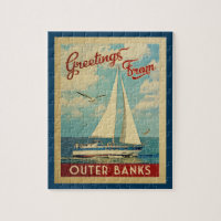 Outer Banks Sailboat Vintage Travel North Carolina