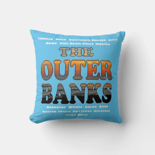 Outer Banks Sunrise Text And Towns OBX Cushion