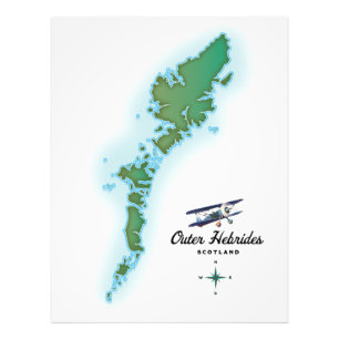 Outer Hebrides Scotland map Photo Print