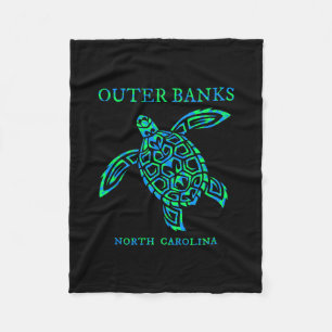 Outer Nks North Carolina Sea Turtle Obx Travel Sou Fleece Blanket