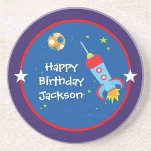Outer Space 1 Birthday Coaster