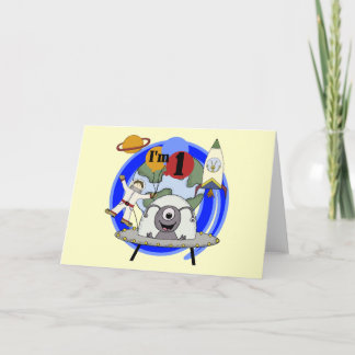 Outer Space 1st Birthday T-shirts and Gifts Card