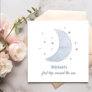 Outer Space 1st Trip Around the Sun Birthday Napkin