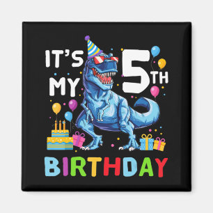 Outer Space 5 Years Old 5th Birthday Boys Planets Magnet