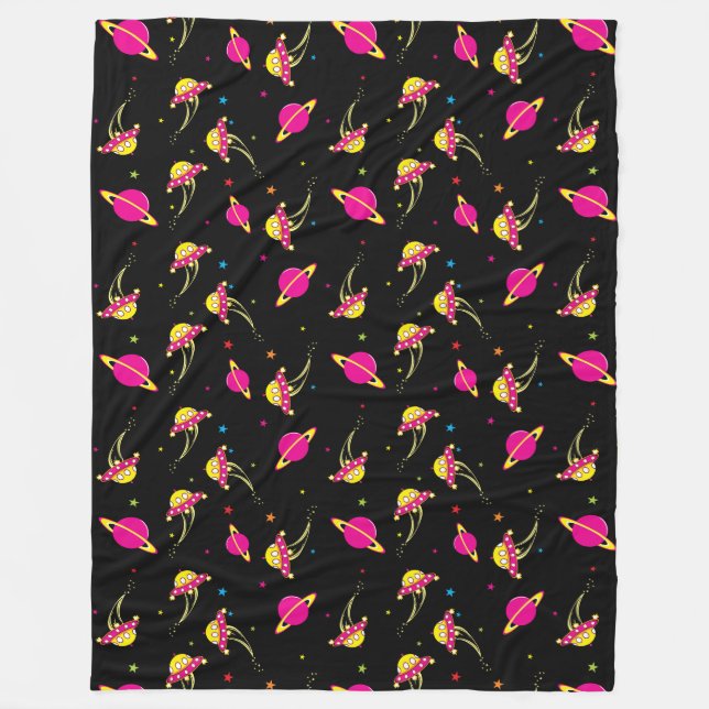 Outer Space Adventure Fleece Blanket (Front)