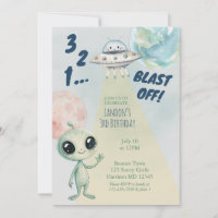 Outer space Alien Boys Third Birthday