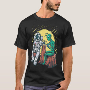 Outer Space Alien Inking Astronaut Ink  Tattoo Art T-Shirt