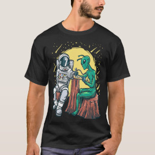 Outer Space Alien Inking Astronaut Ink  Tattoo Art T-Shirt
