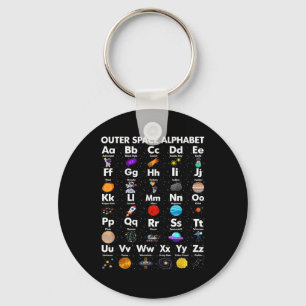 Outer Space Alphabet Astronomy Science Teacher Kid Key Ring