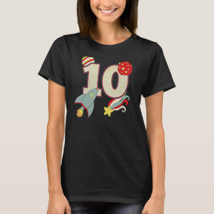 Outer Space Astronaut 10th Birthday Boy 10 Year Ol T-Shirt