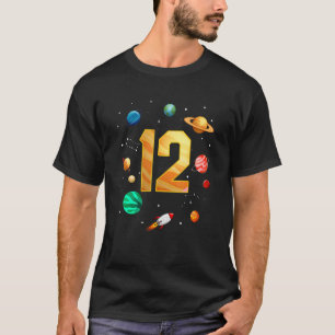 Outer Space Astronaut 12th Birthday Boy 12 Year Ol T-Shirt