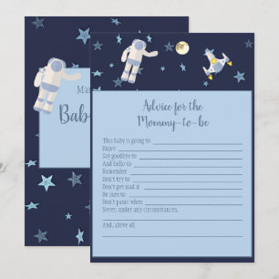 Outer Space Astronaut Advice For Mummy Baby Game Invitation