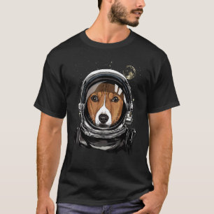 Outer Space Astronaut African Basenji Dog Face Ast T-Shirt