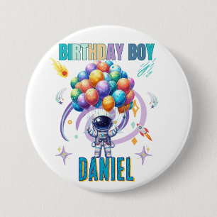 Outer Space Astronaut Birthday Boy 7.5 Cm Round Badge