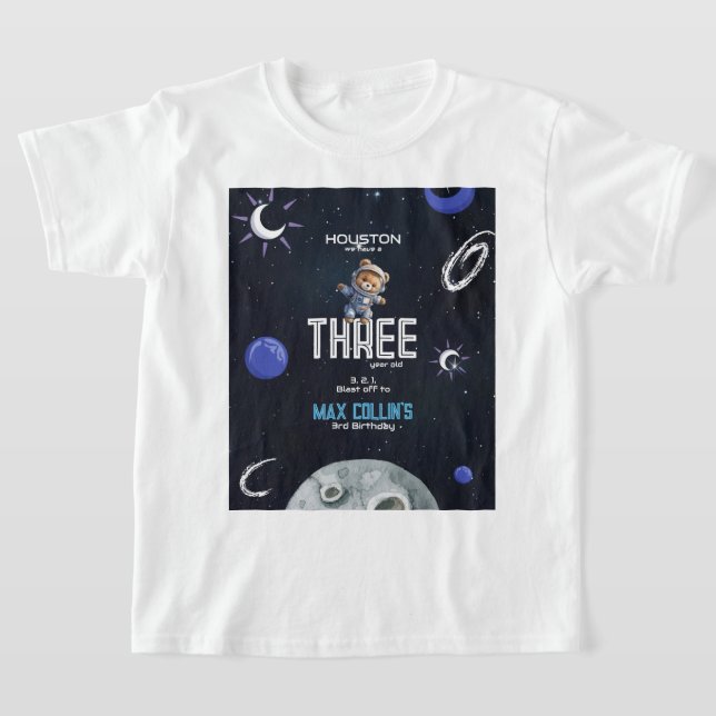 Outer Space Astronaut Birthday Kids T-Shirt (Laydown)