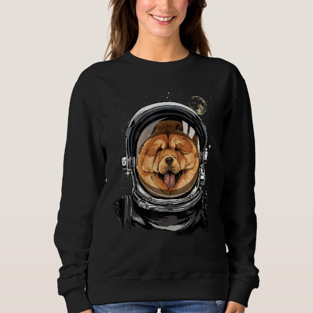 Outer Space Astronaut Chow Chow Puppy Dog  Astrono Sweatshirt (Front)