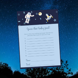Outer Space Astronaut Guess That Baby Food Game Invitation