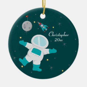 Outer space astronaut personalised photo ornament