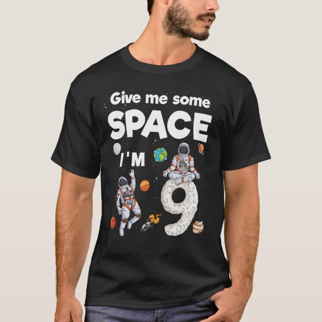 Outer Space Astronaut Planets Nine Year Old 9th Bi T-Shirt (Front)