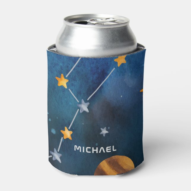 Outer Space Astronaut Shuttle Personalised Can Cooler (Can Front)