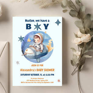 Outer Space Baby Boy Shower Invitation