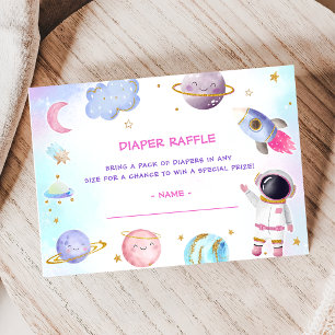 Outer Space Baby Shower Diaper Raffle Ticket Encl Enclosure Card