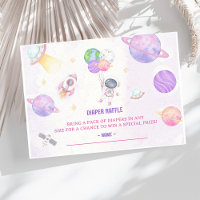 Outer Space Baby Shower Diaper Raffle Ticket