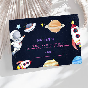 Outer Space Baby Shower Diaper Raffle Ticket Enclosure Card
