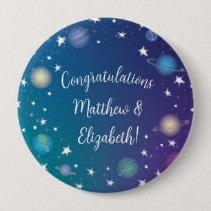 Outer Space Baby Shower Galaxy 10 Cm Round Badge