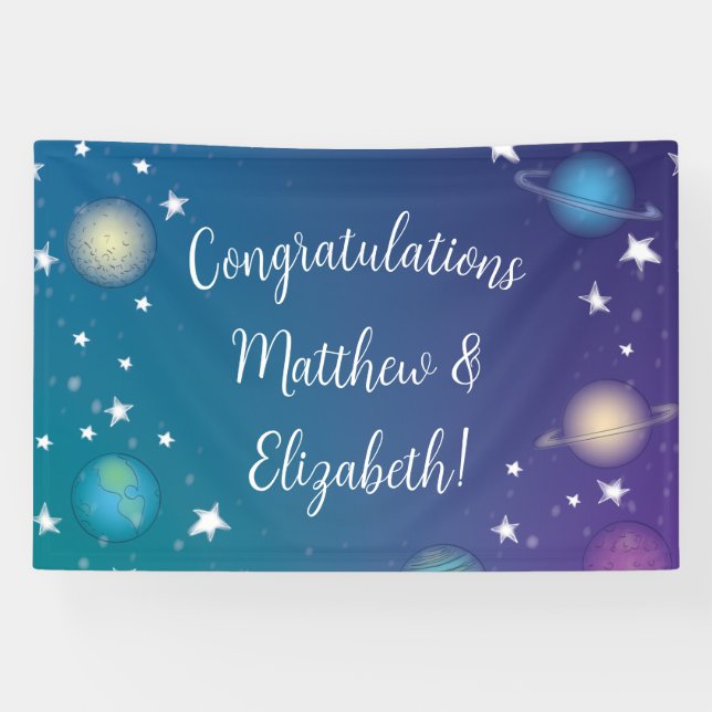 Outer Space Baby Shower Galaxy Banner (Horizontal)