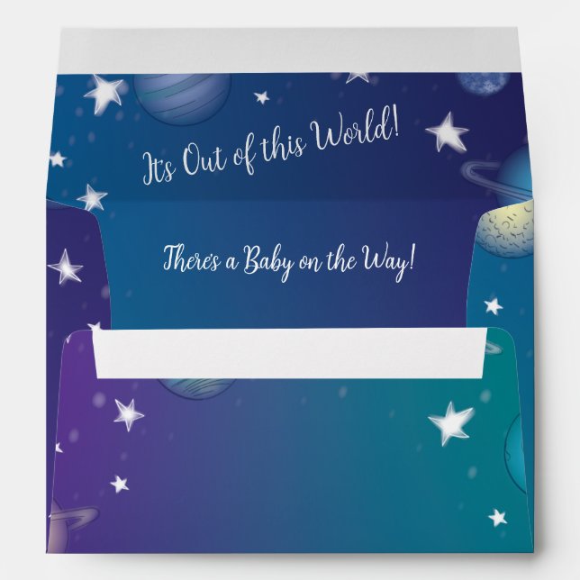 Outer Space Baby Shower Galaxy Envelope (Back (Bottom))