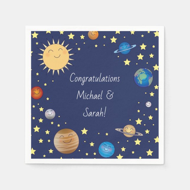 Outer Space Baby Shower Napkin (Front)