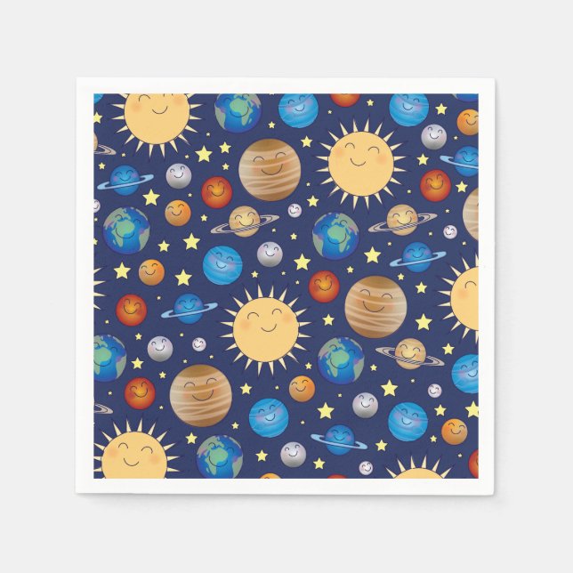Outer Space Baby Shower Napkin (Front)