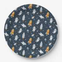 Outer Space Baby Shower Paper Plates Tableware