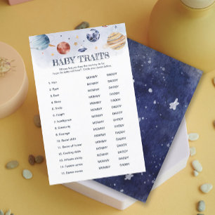 Outer Space Baby Traits Baby Shower Game