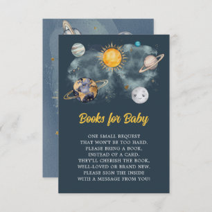 Outer Space Birthday Galaxy Sun Moon Stars Planets Enclosure Card