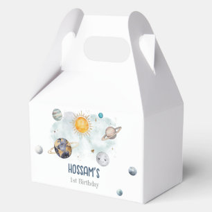 Outer Space Birthday Galaxy Sun Moon Stars Planets Favour Box