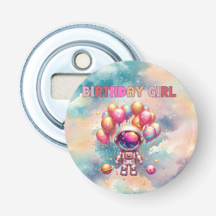 Outer Space Birthday Girl Flight Crew Bottle Opener