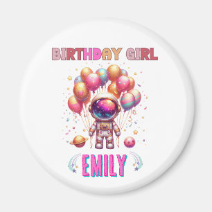 Outer Space Birthday Girl Flight Crew Magnet