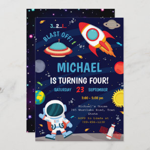 Outer Space Birthday Invitation