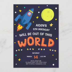 Outer Space Birthday Invitation with Photo