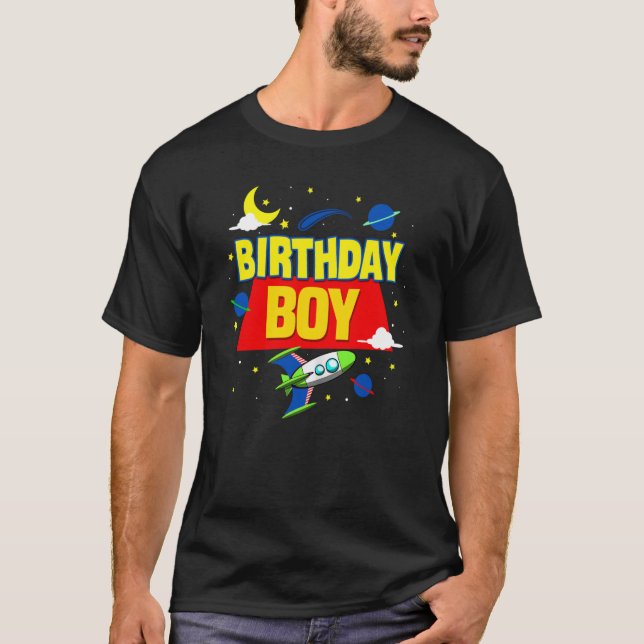 Outer Space Birthday Outfit Baby Boy Two Infinity  T-Shirt (Front)