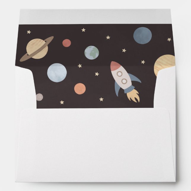 Outer Space Birthday Party Envelope (Back (Bottom))