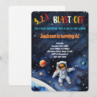 Outer Space Birthday Party Invitation