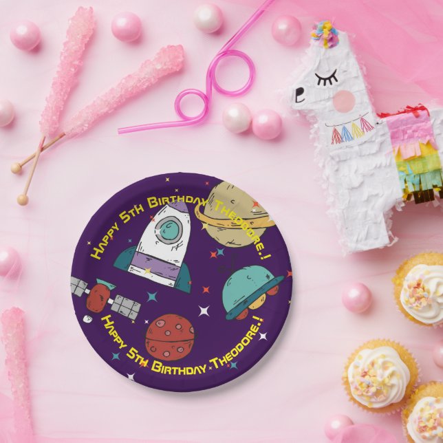 Outer Space Birthday Party Paper Plate (Party)