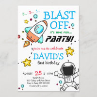 Outer Space Blast Off Rocket Boy First Birthday