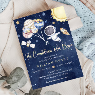 Outer Space Boy Baby Shower Galaxy Baby Shower Invitation