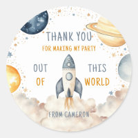 Outer Space Boy Birthday Thank You