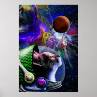 Outer Space Cart Art with Planets Nebula 